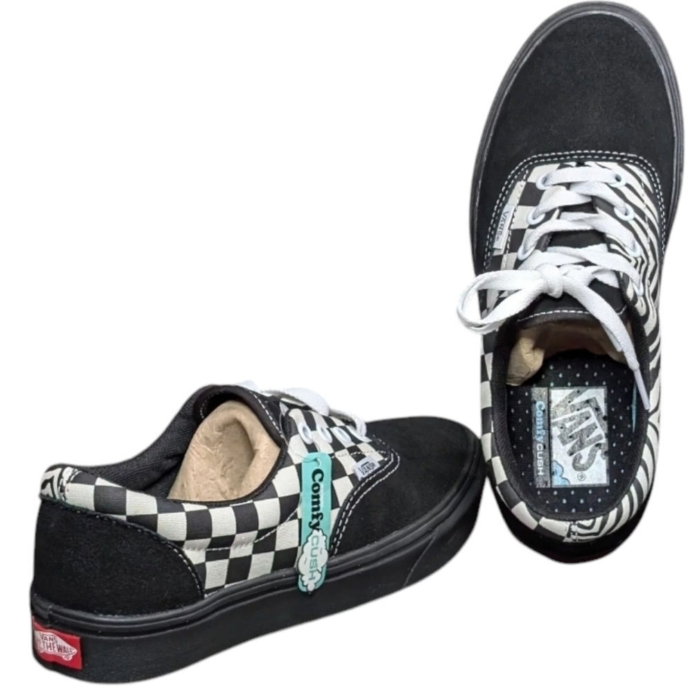 Vans‎ ComfyCush Era Womens Size 6 Black White NWB